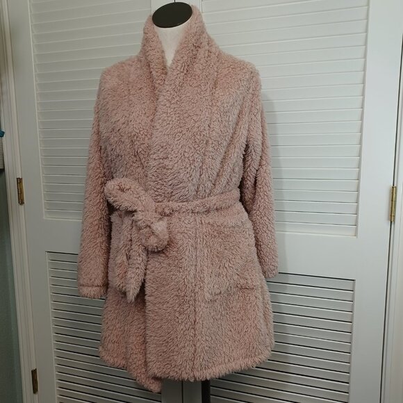 Natori Robe Blush Pink Plush Womens X Large - Picture 5 of 9